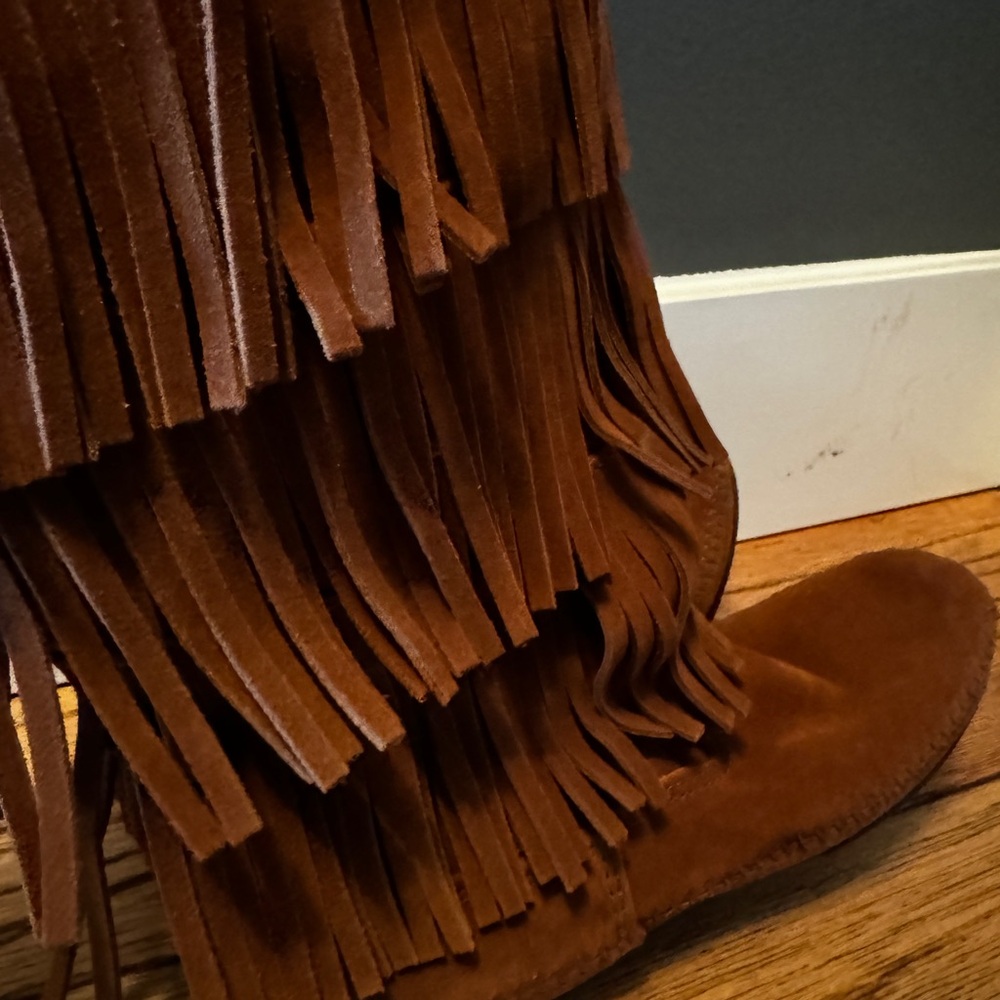 3-Layer Fringe Suede Boot. - image 3